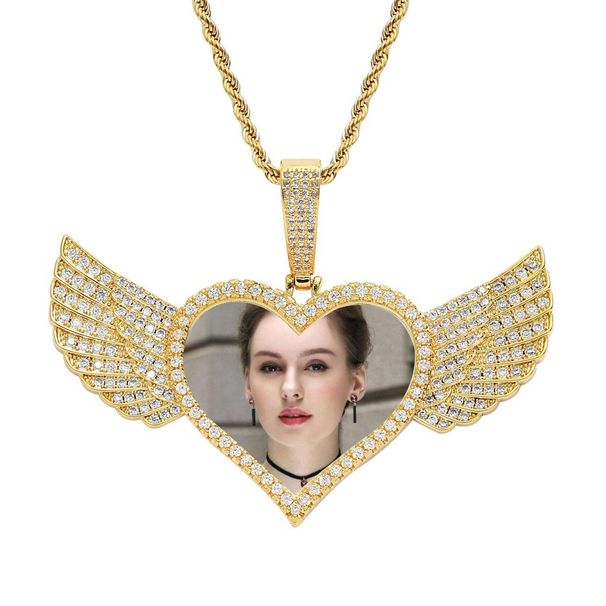 Unisex Necklace Love Wings Private Photo Pendant Memory Photo Necklace DIY Creative Memorial Hip Hop Pendant_ipsvogv.com