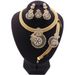 Italian Gold Color Crystal Jewelry Set Elegant Wer Necklace Earrings Ring Bangle For Women Bride Wedding Party_ipsvogv.com