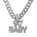 New Hip-hop Style Full Diamond 90BABY Letters Niche Hip Hop Personalized Cuban Men's Necklace_ipsvogv.com
