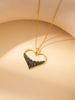 Trend explosive temperament with love hollowed-out black diamond necklace earrings set for women_ipsvogv.com