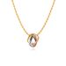 Women's Jewelry Square Three Ring Three Color Necklace Glossy Simple Versatile Couple Style Interlocking Creative Design Boutique Necklace_ipsvogv.com