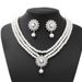 Hot Selling Flower Pearl Necklace Women Three-Piece Set Suitable For Wedding And Evening Banquet_ipsvogv.com