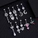 Women's Jewelry Cherry Pearl Moon Arrow Through The Heart Zircon Belly Button Ring Stainless Steel Zircon Belly Button Nail_ipsvogv.com