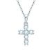 Classic Mosan Pendant Pure Silver Gold Plated Fashion Cross Collar Necklace_ipsvogv.com