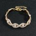 Fashion classic flower V neck rhinestone necklace earrings bracelet female evening bag versatile bridal set_ipsvogv.com