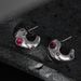 INS Plated Titanium Steel Fashionable Retro Color Zircon Hoop Earrings_ipsvogv.com