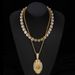 Hip Hop Fashion Full Diamond Rugby Alloy Pendant Square Sugar Cuban Tennis Fried Dough Twists Chain Men's Necklace_ipsvogv.com