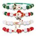 Christmas Soft Clay Pearl Beaded Fashion Bracelet Set Santa Claus Reindeer Pendant Party Unisex Wristband_ipsvogv.com