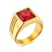 Minimalist Fashion Personality Inlaid Red Trendy Jewelry Titanium Steel Ring Band_ipsvogv.com