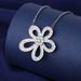 Live New Five Petal Flower Three Piece Set With Luxurious Diamond Rings, Necklaces, Earrings, Fashionable Temperament_ipsvogv.com