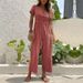 Women's casual commuting nine-point pants summer wide-leg jumpsuit women_ipsvogv.com