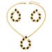 2024 Summer New Women's Earring Necklace Set with Small Leaf Drop Oil Design Long Chain_ipsvogv.com