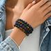 Minimalist geometric shape new unisex bead bracelet with personalized natural stone and numerous design bracelets set_ipsvogv.com