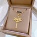 】 Wings 【 Cross Light Luxury Charm Gorgeous Full Diamond Necklace Women's Versatile Clavicle Titanium Steel Chain 【 】_ipsvogv.com