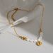 Unisex Retro Gold Plated Titanium Steel Natural Freshwater Pearl Teardrop Bead Necklace_ipsvogv.com