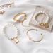 New Handicraft Fashion Lock Pearl Snake Bone Chain Adjustable Opening Bracelet Set Of 4_ipsvogv.com