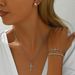 Feng women's necklace and jewelry set, personalized cross, niche design, diamond studded earrings, bracelet_ipsvogv.com