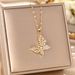 New Japanese And Korean Fashion Titanium Steel Necklace For Women, Light Luxury, Full Diamond, Butterfly, Niche,_ipsvogv.com