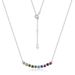 Smiling love color zirconium necklace female S925 silver inlaid rainbow zircon clavicle chain simple light luxury_ipsvogv.com