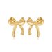 Bow earrings copper plated with real gold female earrings fashion bow personality female earrings_ipsvogv.com