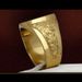 Cao Shi Crown Lion Shield Emblem Copper Plated Royal Seal Men's Ring_ipsvogv.com