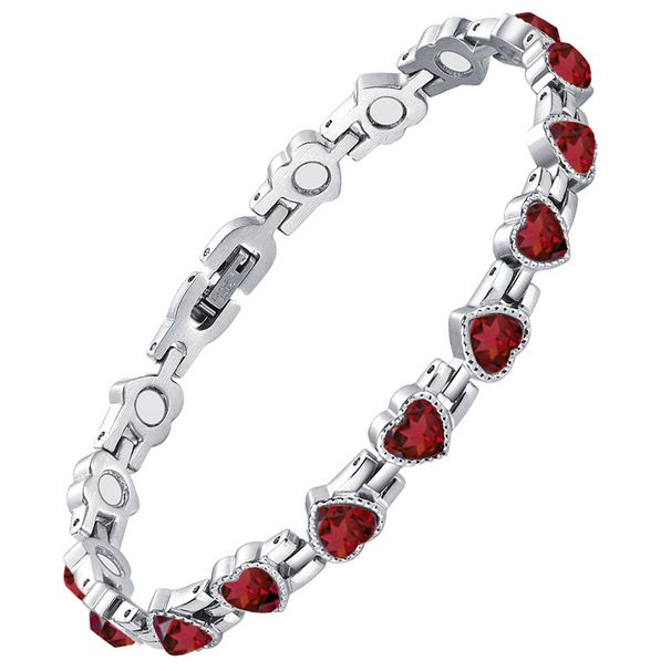Women's Jewelry Fashionable All Match Heart Shaped Zircon Love Diamond Magnet Titanium Steel Bracelet_ipsvogv.com