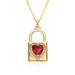 Korean Style Love Lock Necklace - Copper Inlaid Zircon Pendant, Romantic Groove Design Jewelry For Women_ipsvogv.com