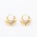 Copper plated real gold ingot heart ear buckle, simple exaggerated, cold and aloof style metal earrings, peach heart,_ipsvogv.com