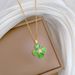】 Green 【 Lucky Grass Light Luxury Charm Gorgeous Full Diamond Necklace Women's Versatile Clavicle Chain Titanium Steel 【 】_ipsvogv.com
