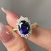 blue Is Fashionable And Simple, Women's Diamond Studded Jewelry, Wedding Single Ring Accessory_ipsvogv.com