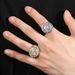 Hipster Men's Ring Gold Plated Flower Geometric Design – Vintage Hip Hop Jewelry For Men, Punk Gothic Accessories (Sizes 7-11)_ipsvogv.com