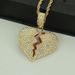 Pop Hip Hop Men's Broken Heart Alloy Heartbreak Pendant Necklace_ipsvogv.com