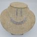 Elegant Silver & Diamond Necklace Earrings Set For Women - Evening Jewelry Gift_ipsvogv.com