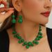 Statement Jewelry Exaggerated Large Round Bead Punk Choker Collarbone Chain Pendant Beaded Necklace Earrings For Women_ipsvogv.com
