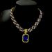 Men’s Jewelry Set Fashion Specializes In Mixed Color Cuban Chain Blue Gemstone Pendant New Men's Necklace Jewelry_ipsvogv.com