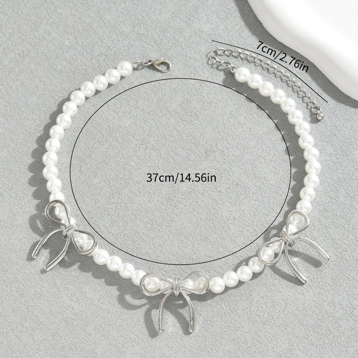 FashionableLadies Beaded Necklace Niche Pearl Bow Design High End Clavicle Chain Versatile Necklace_ipsvogv.com
