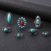 New Bohemian Style Hollowed Out Red Turquoise 7-piece Set Ring_ipsvogv.com