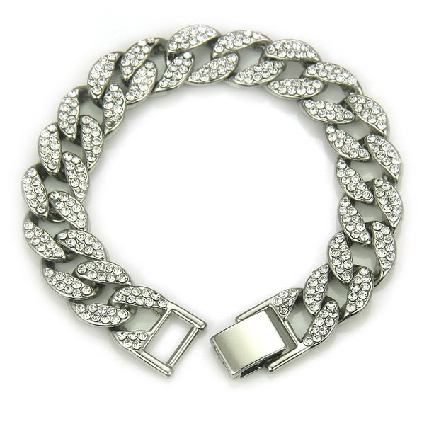 Accessories Hot Sale Hip Hop Diamond-Encrusted Cuban Bracelet Fashion Trendy Men's Jewelry_ipsvogv.com