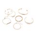 Fashionable And Minimalist With Diamond Inlay, 7-piece Set, Adjustable Opening Bracelet_ipsvogv.com