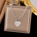 Romantic Heart Rose Pendant Declaration Stainless Steel Trendy Necklace Metal Collar_ipsvogv.com
