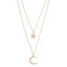 Korean Version Ins Flash Diamond Women's Necklace Double-layer Octagram Moon Necklace Niche Collarbone Chain Wholesale_ipsvogv.com