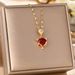 net Red Titanium Steel Necklace Female Cat's Eye Stone Fox Pendant Fashion Collarbone With Diamond Sweater Chain_ipsvogv.com