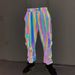 Men's Clothing geometric pattern colorful reflective overalls men's knitted breathable casual loose skinny pants_ipsvogv.com
