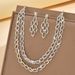 Women’s Jewelry Set Fashion Hot Selling Simple Full Diamond Chain Rhinestone Jewelry Set Necklace Earrings Suitable For Women To Wear_ipsvogv.com