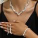 2025 Super Shiny Rhinestone Necklace Earrings Bracelet Fashion Collarbone Chain Bridal Jewelry Three-Piece Set_ipsvogv.com