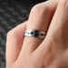 Cold And Aloof Style Niche Love Shaped Titanium Steel For Women, Rotating Dynamic Anti Anxiety Couple Ring Jewelry_ipsvogv.com