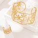 2-Piece Fashion Simple Hollow Flower Bracelet Ring Jewelry Set For Women_ipsvogv.com