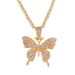 Cuban Butterfly Necklace Diamond Butterfly Pendant neckchain hip hop jewelry tennis Choker_ipsvogv.com
