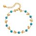 Pearl bracelet personality knotted gold round beads copper tube design hand string transfer beads good luck hand jewelry plated with K real gold_ipsvogv.com