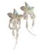 Unisex Forest Style Fresh Crystal Flower Bow Tassel Earrings Super Fairy Fashion Light Luxury Earrings Temperament High End Earrings_ipsvogv.com